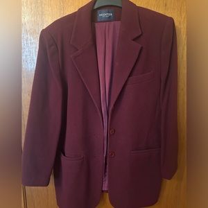 Vintage wool blazer jacket burgundy